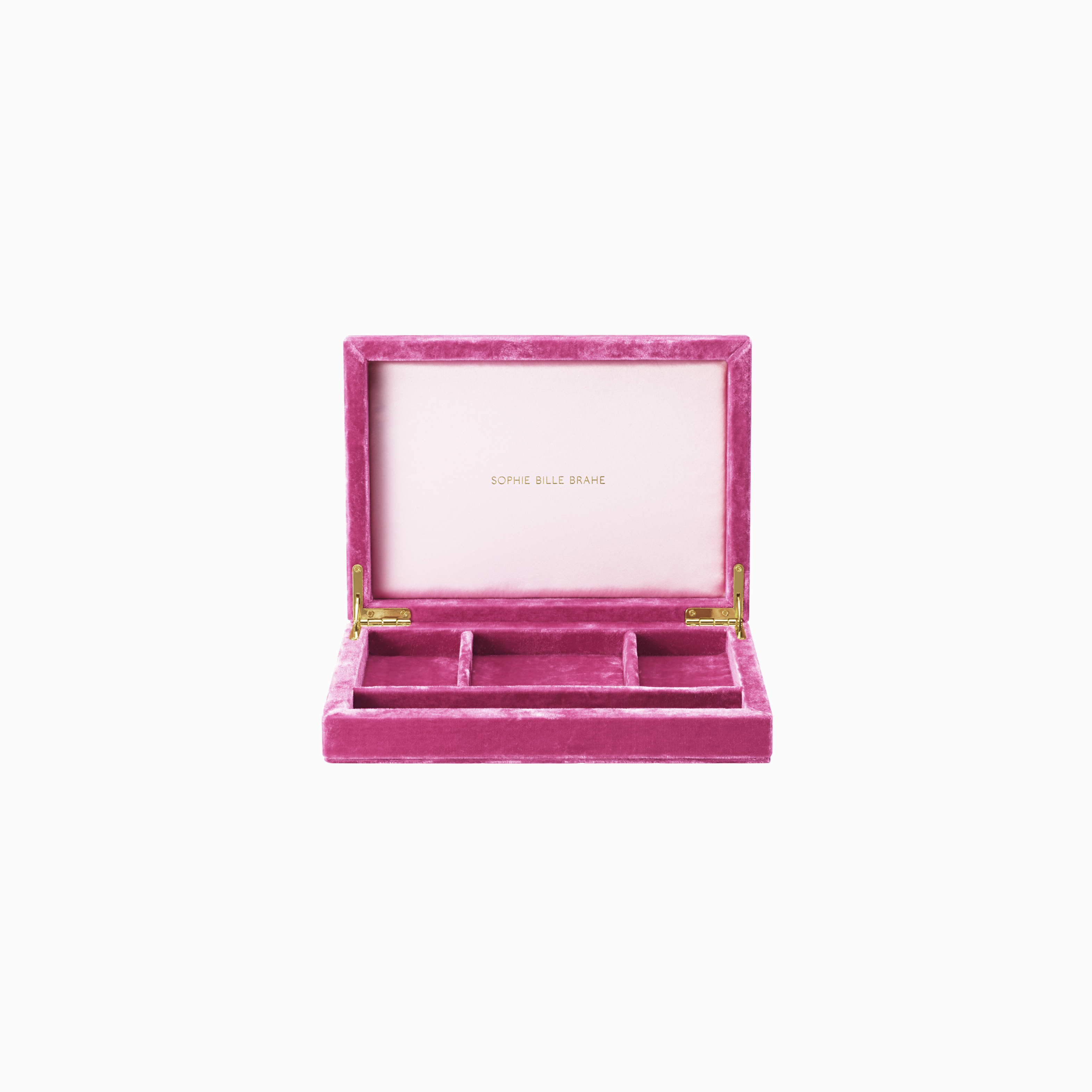 Pink Rectangle Velvet Jewelry Travel Case