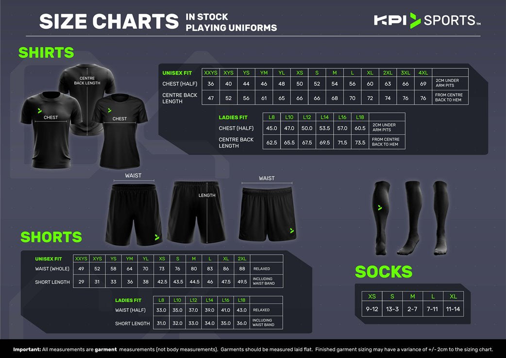 Size Chart  KPI Sports