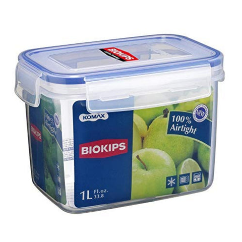 Komax Biokips Rectangular Air & Water Tight Food Storage Container 1 Liter  (33.8 fl.oz.)