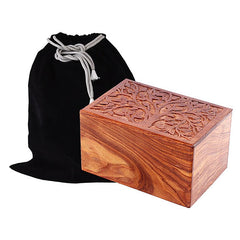 SOLID ROSEWOOD CREMATION URN - REAL TREE DESIGN
