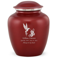 Grace Urns For Ashes - GRACE CARDINAL CUSTOM ENGRAVED ADULT CREMATION URN FOR ASHES IN RED