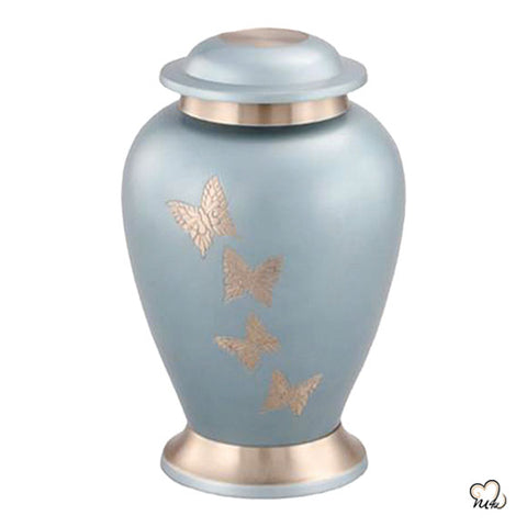 Blue Butterfly Cremation Urn