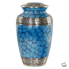 Ocean Blue Alloy Cremation Urn For Human Ashes