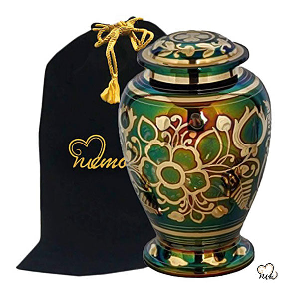  Floral Emerald Cremation Urn