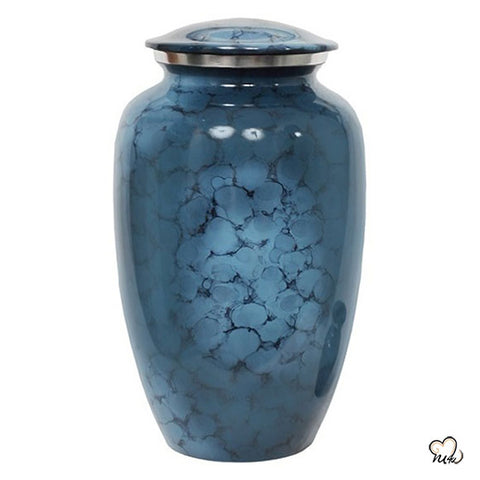 Classic Denim Alloy Cremation Urn For Human Ashes
