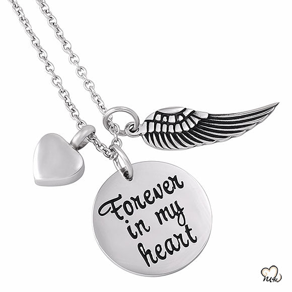  Forever in my Heart Poetry Memorial Pendant - Circle