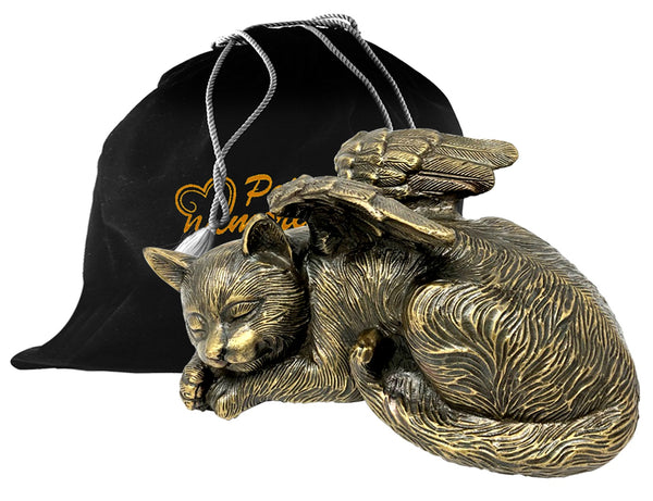 Sleeping Angel Cat Urn, Sleeping Angel Cat Cremation Urn for Pet Cat