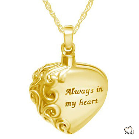  Always in My Heart Cremation Jewelry - Gold Plated