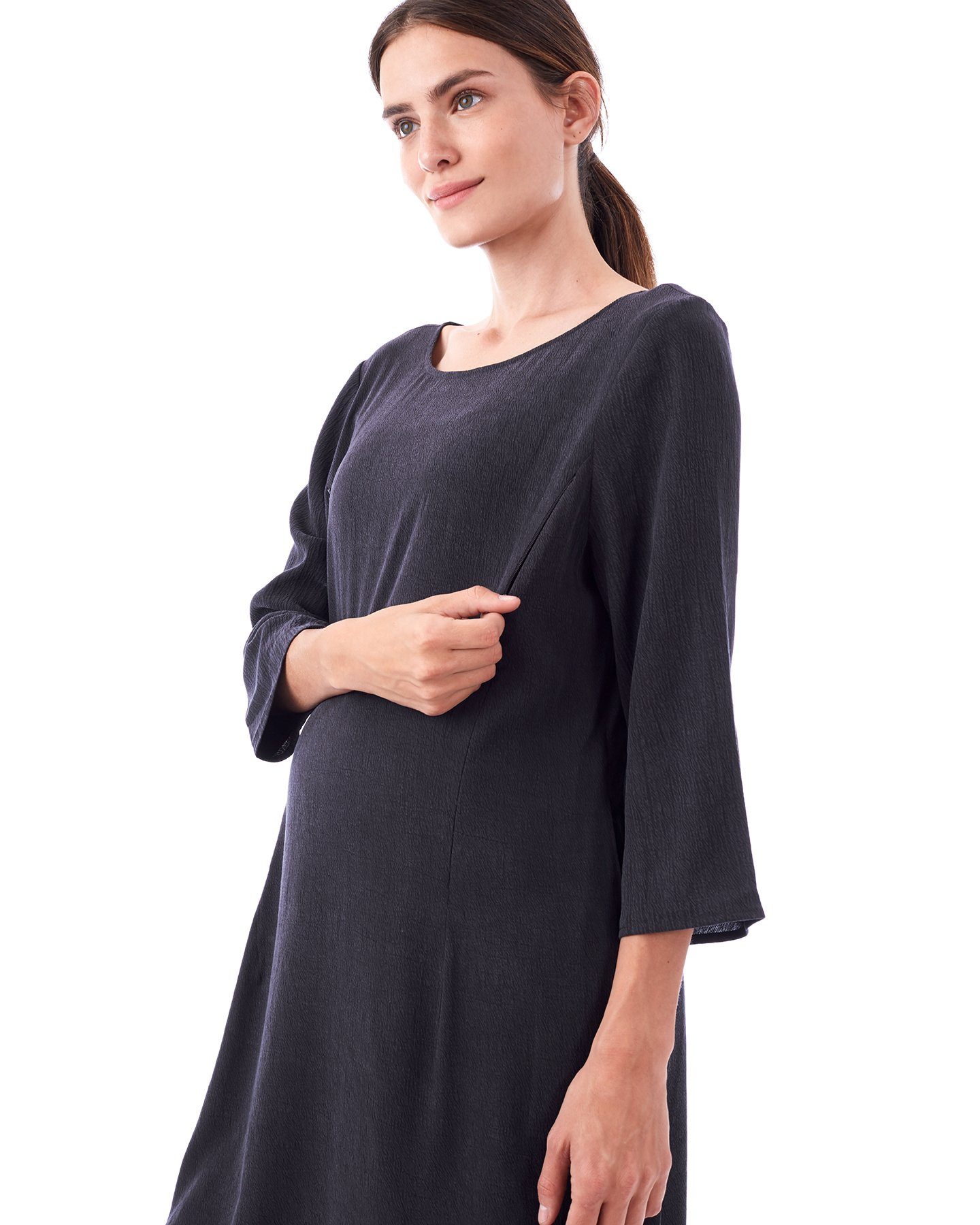 LAYLA - Charcoal 3/4 sleeve dress
