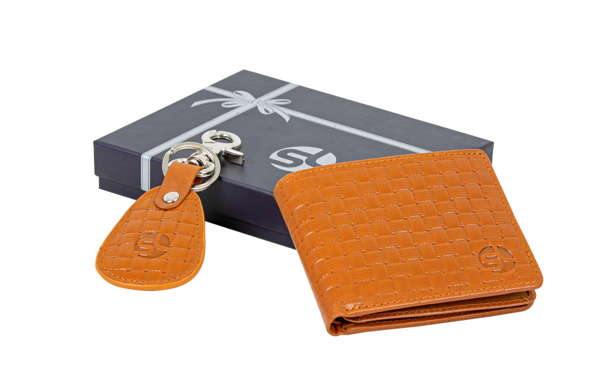 MENS LEATHER WALLET WITH KEY RING COMBO 991742 (TAN) – SREELEATHERS