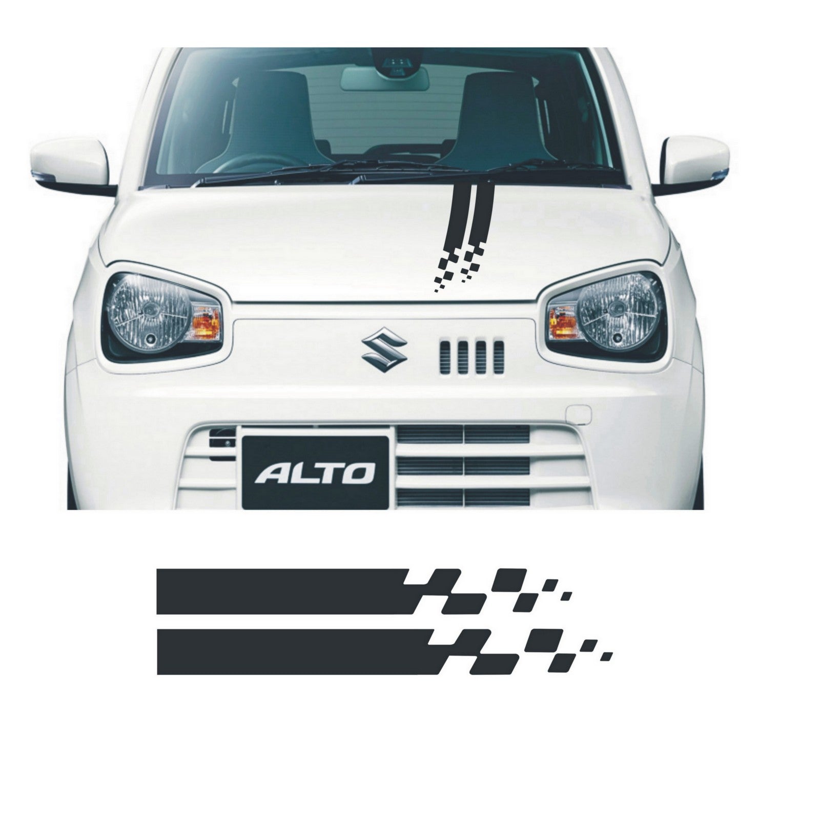 Sport Stripes Car Hood Bonnet Sticker For-suzuki Alto Auto Engine