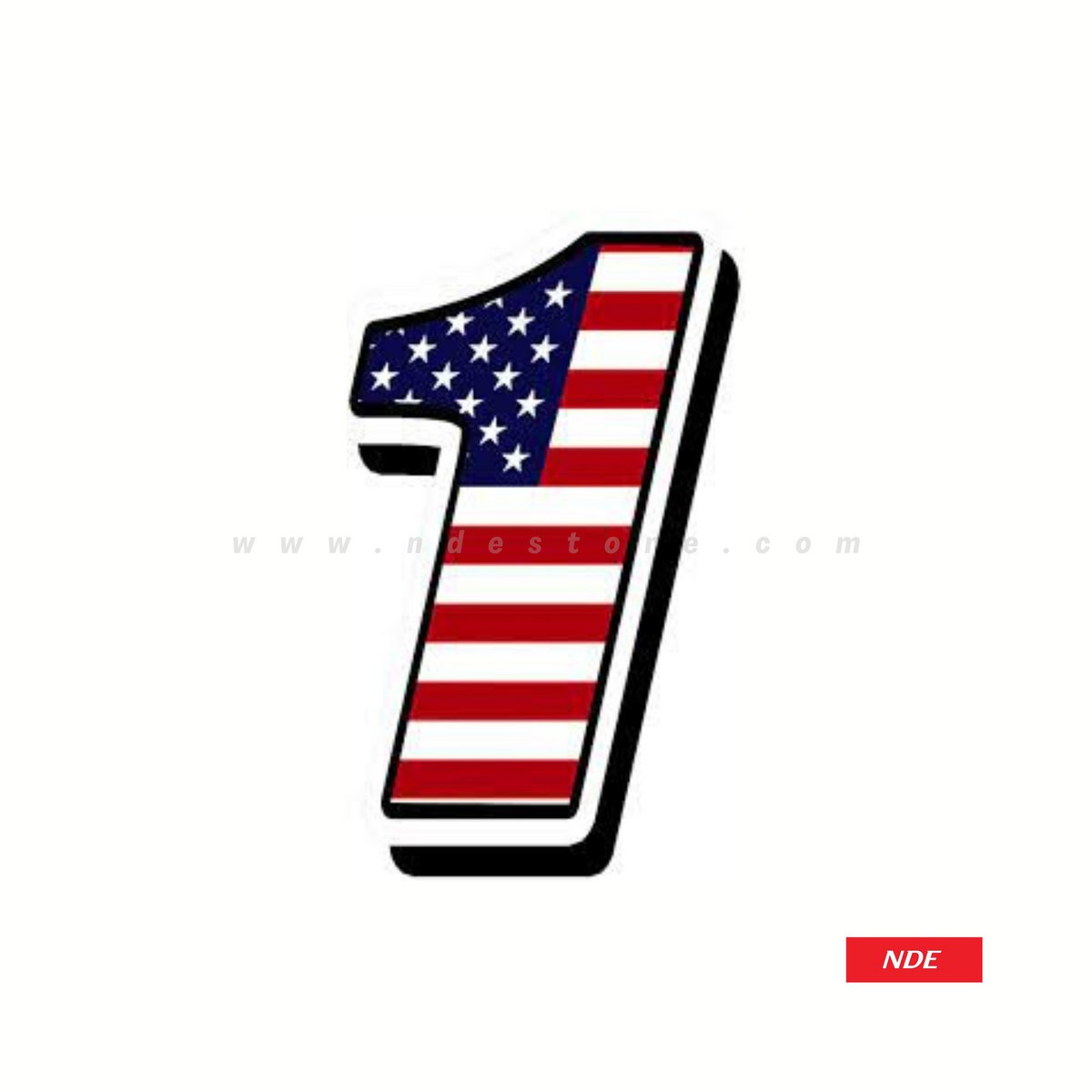 STICKER RACE CAR NUMERIC US FLAG - NDE STORE