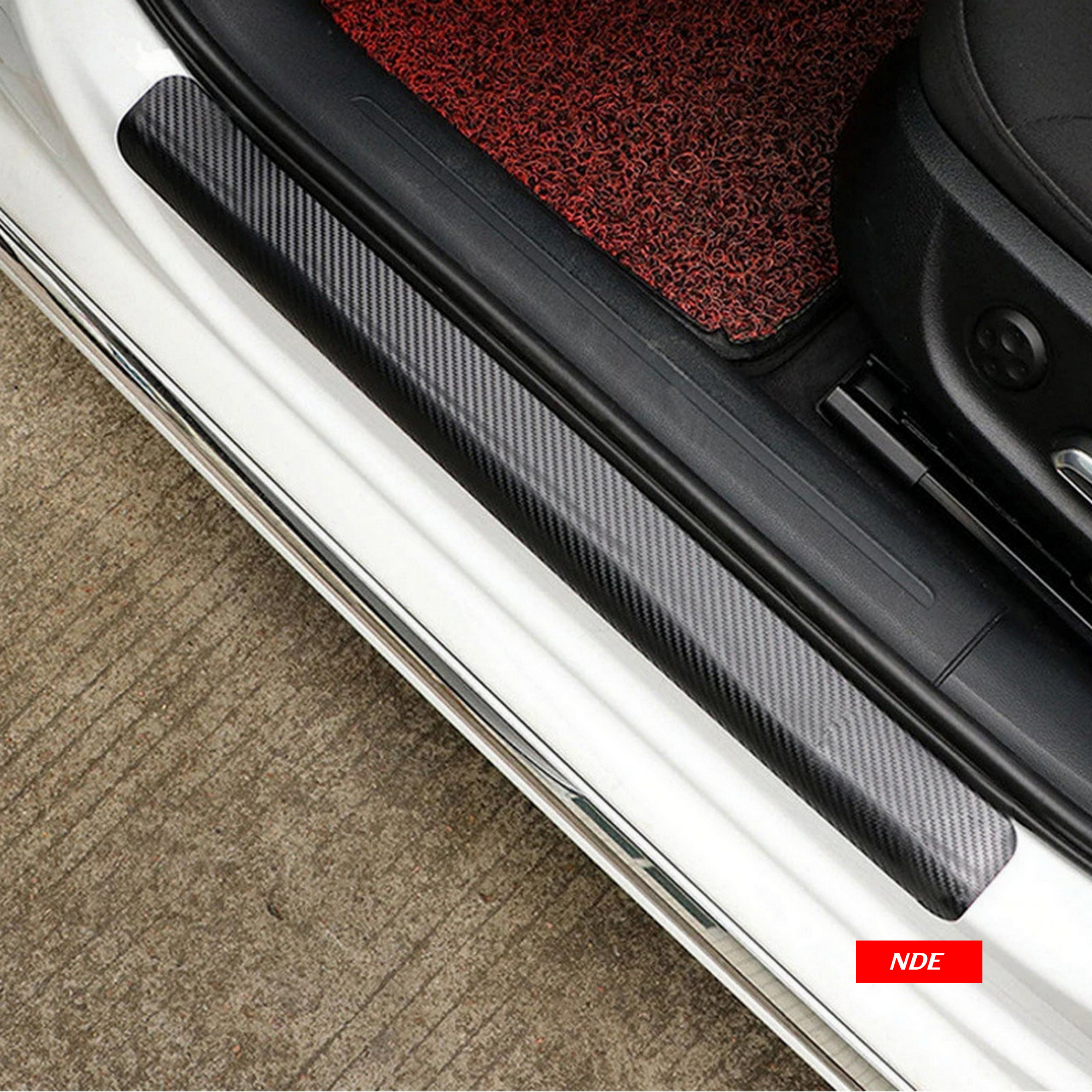 DOOR SILL AREA PROTECTION CARBON FIBER STICKER FOR FORTUNER - NDE STORE