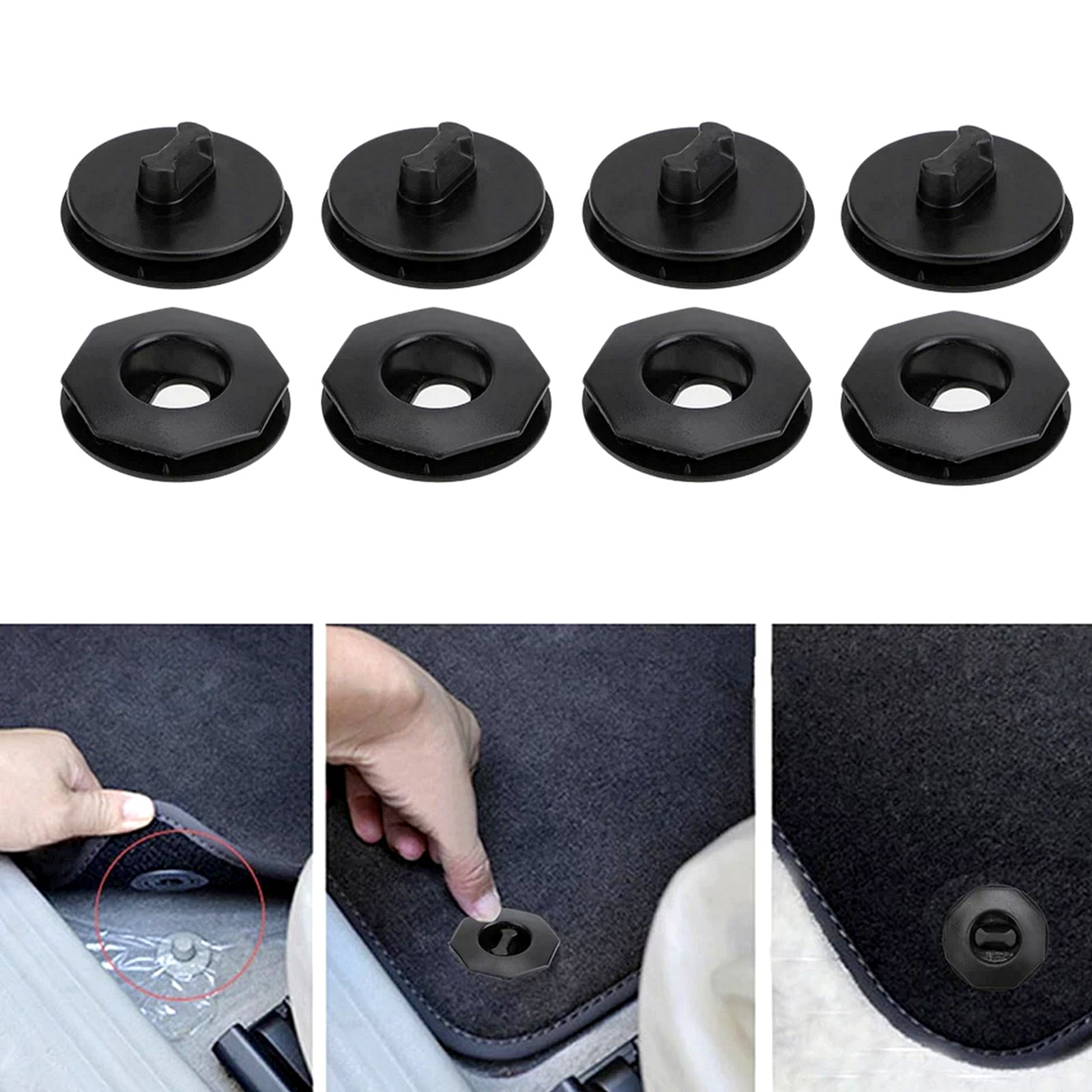 2X NISSAN RENAULT FLOOR MATS ROUND CLIPS ROTARY LOCK RUBBER MATS HOLDER