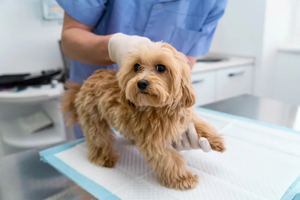 Kleiner Hund beim Tierarzt