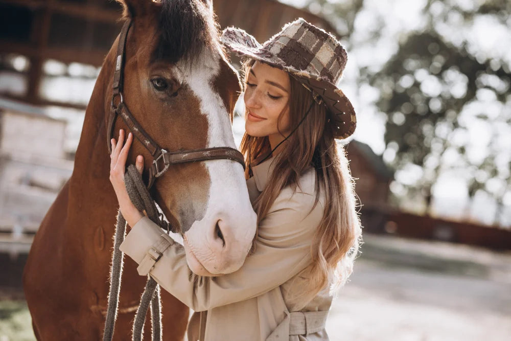 Junge Frau mit Pferd