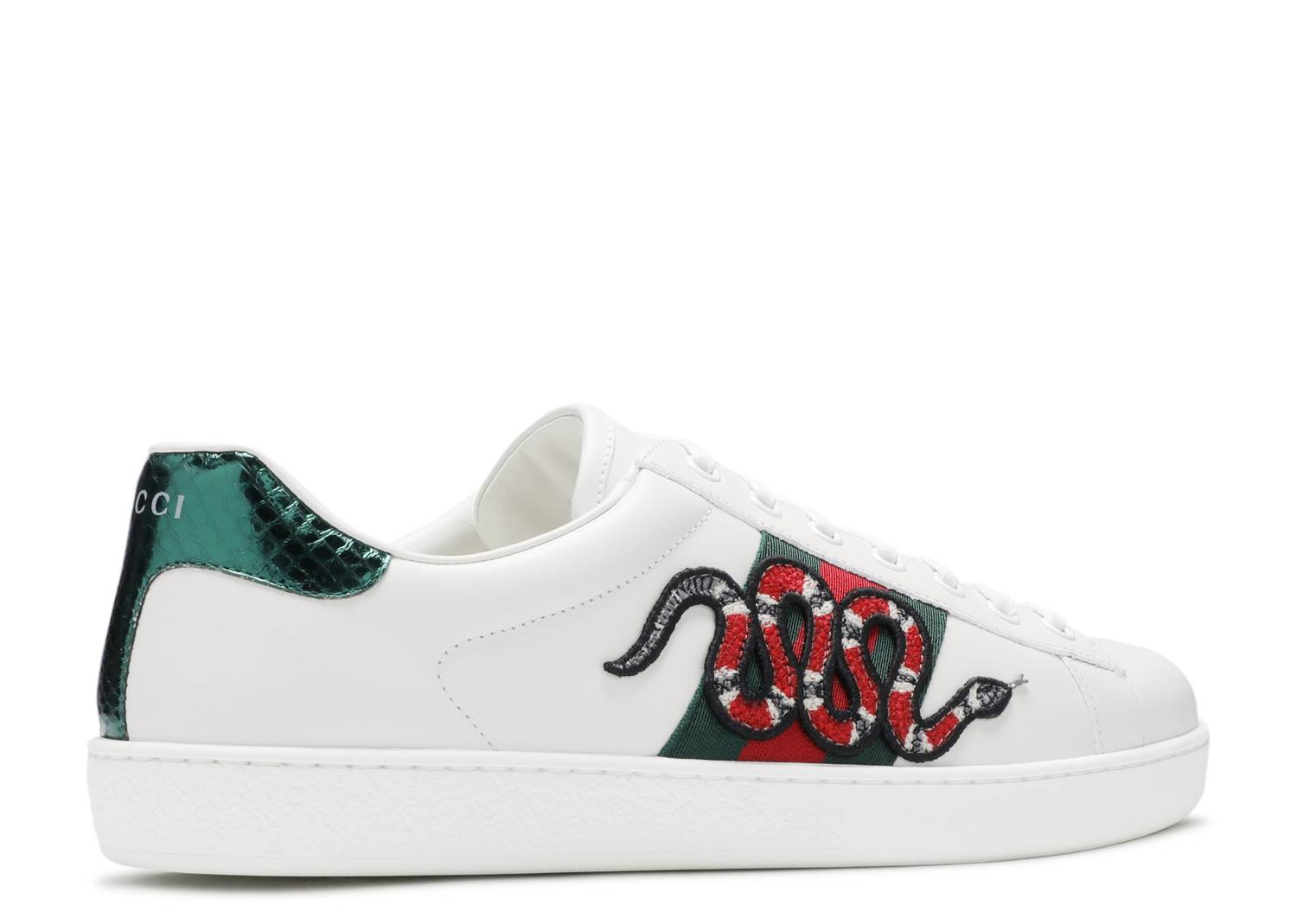 gucci ace snake embroidered