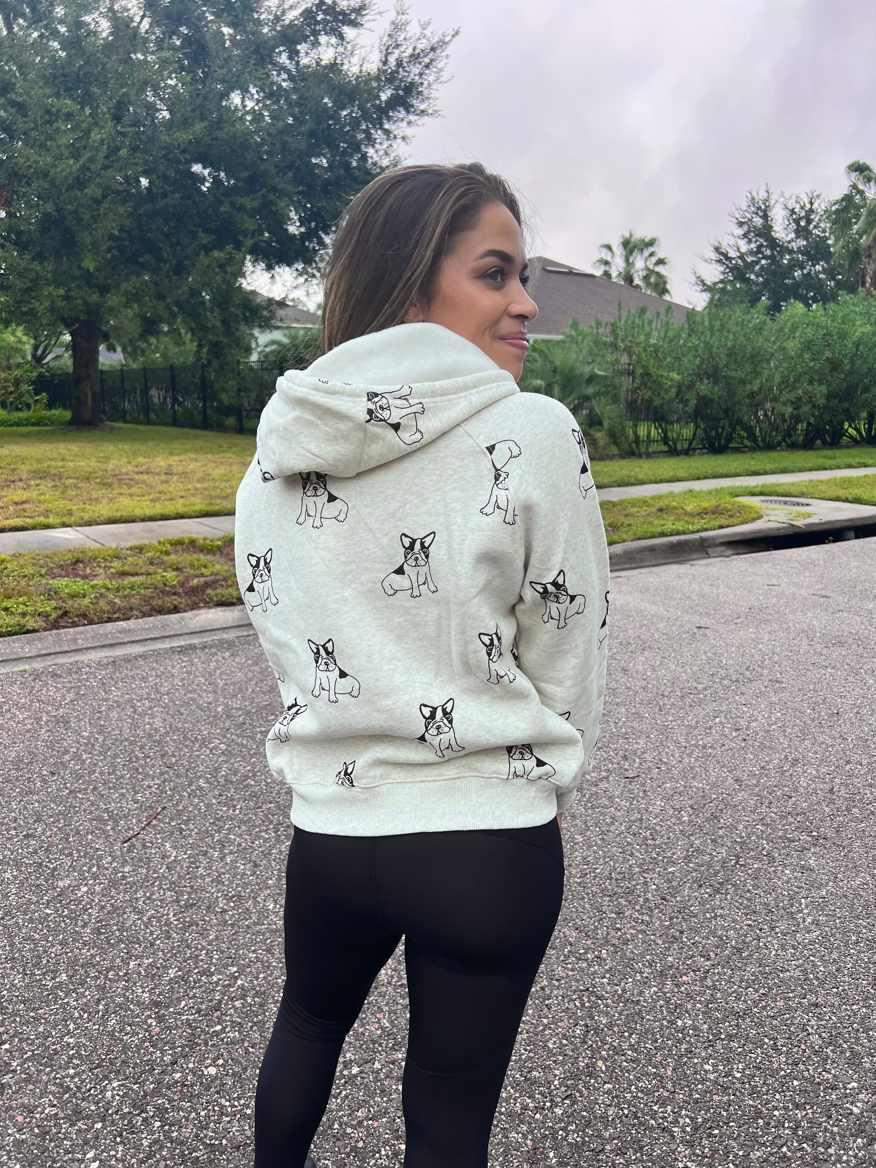 frenchie zip up hoodie