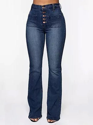 Full Size High Waisted Button-Fly Flare Jeans Plus Size - 𝐇𝐨𝐮𝐬𝐞 𝐨𝐟 𝐂𝐨𝐂𝐨'$𝐅𝐥𝐚𝐯𝐞