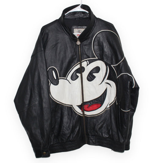 Josh Yaz Rare Mickey Mouse Baseball Leather Jacket (S)