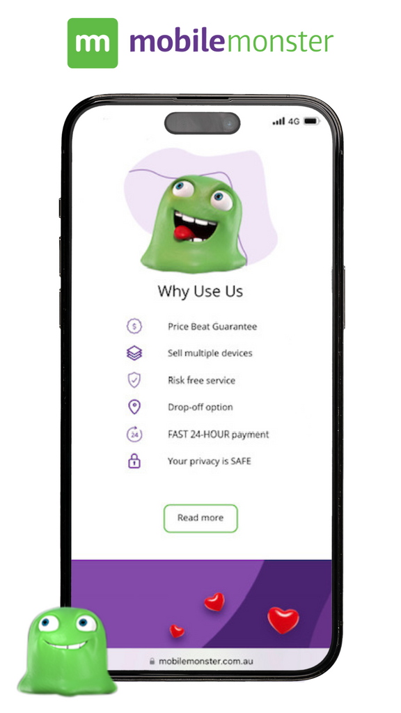 iPhone screen featuring Mobile Monster website on the Frank Mobile Australia blog