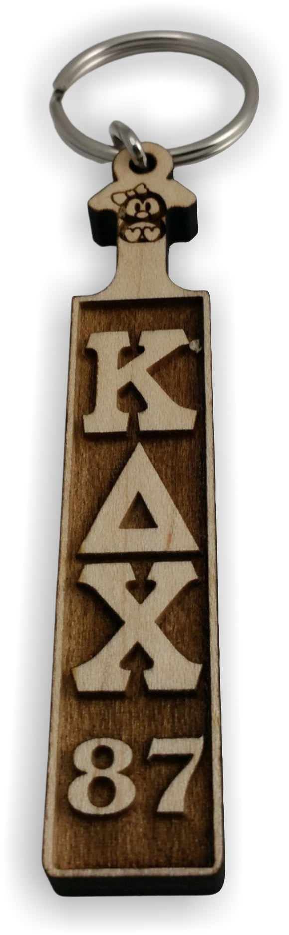 Delta Chi-Paddle Keychain, Laser Engraved; Maple-KDC-01-KEY-PDL- – Greek Apparel Hobbies