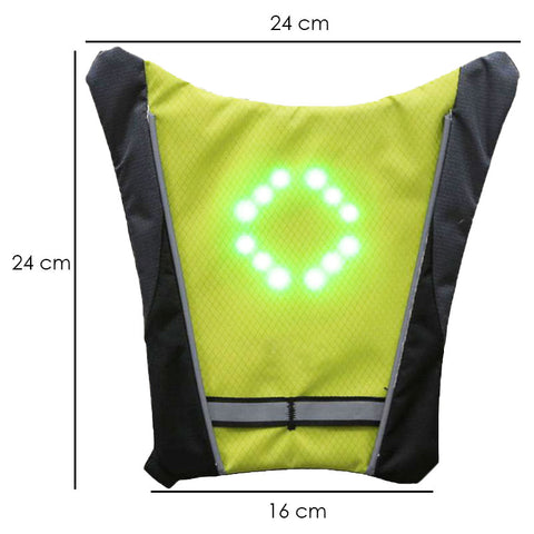 Harnais lumineux à télécommande pour cycliste - Dimensions