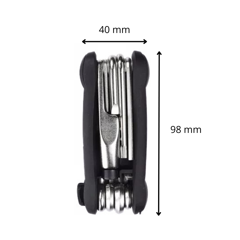 Kit d'outils de réparation pour vélo multifonction 12 en 1 - dimensions