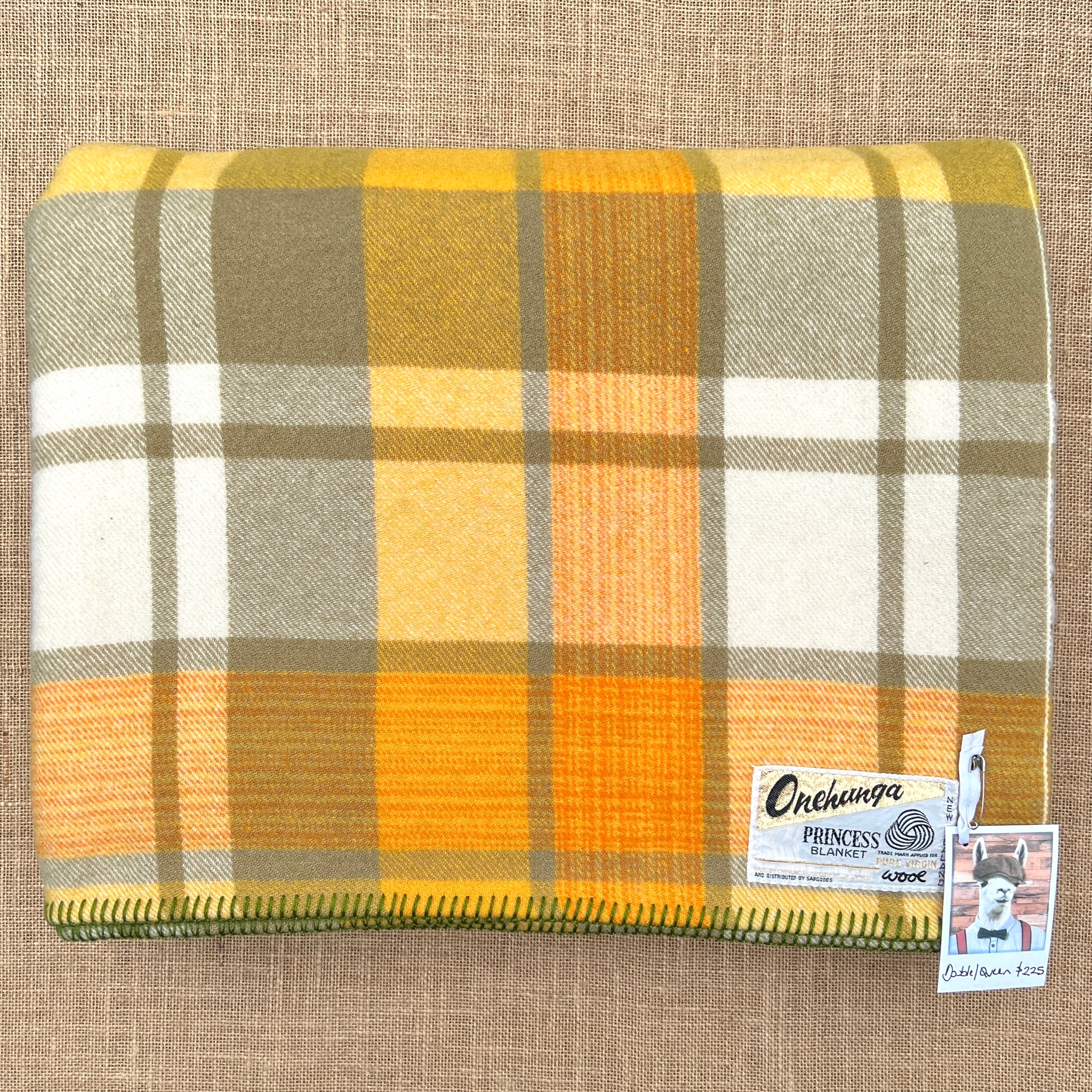 STUNNING Retro Onehunga Princess DOUBLE/QUEEN Pure Wool Blanket – Fresh ...