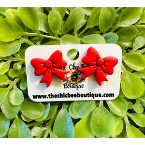 Red Bow Studs - The Chic Bee Boutique