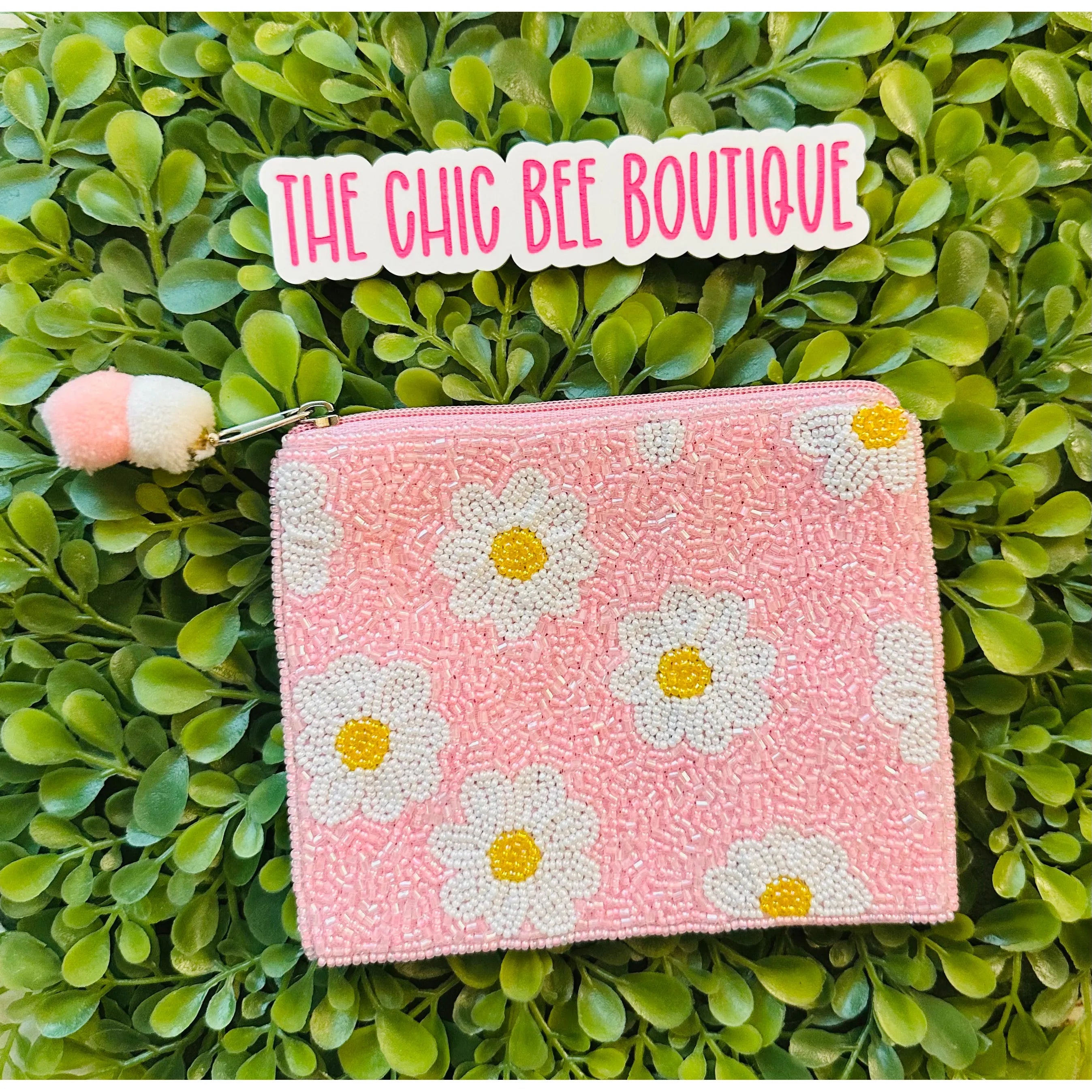 Daisy Seed Bead Pouch