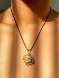 Tiger Eye Tumble Wire Wrapped Necklace