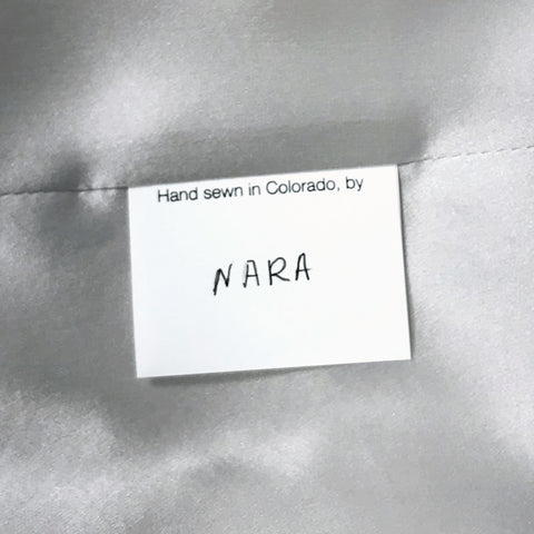 Nara Choinzon signed care tag signature on silk lining
