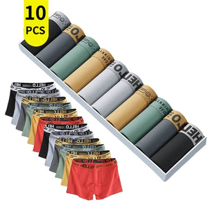 10Pcs/Men's Hello Cotton Underwear - Mall For Women