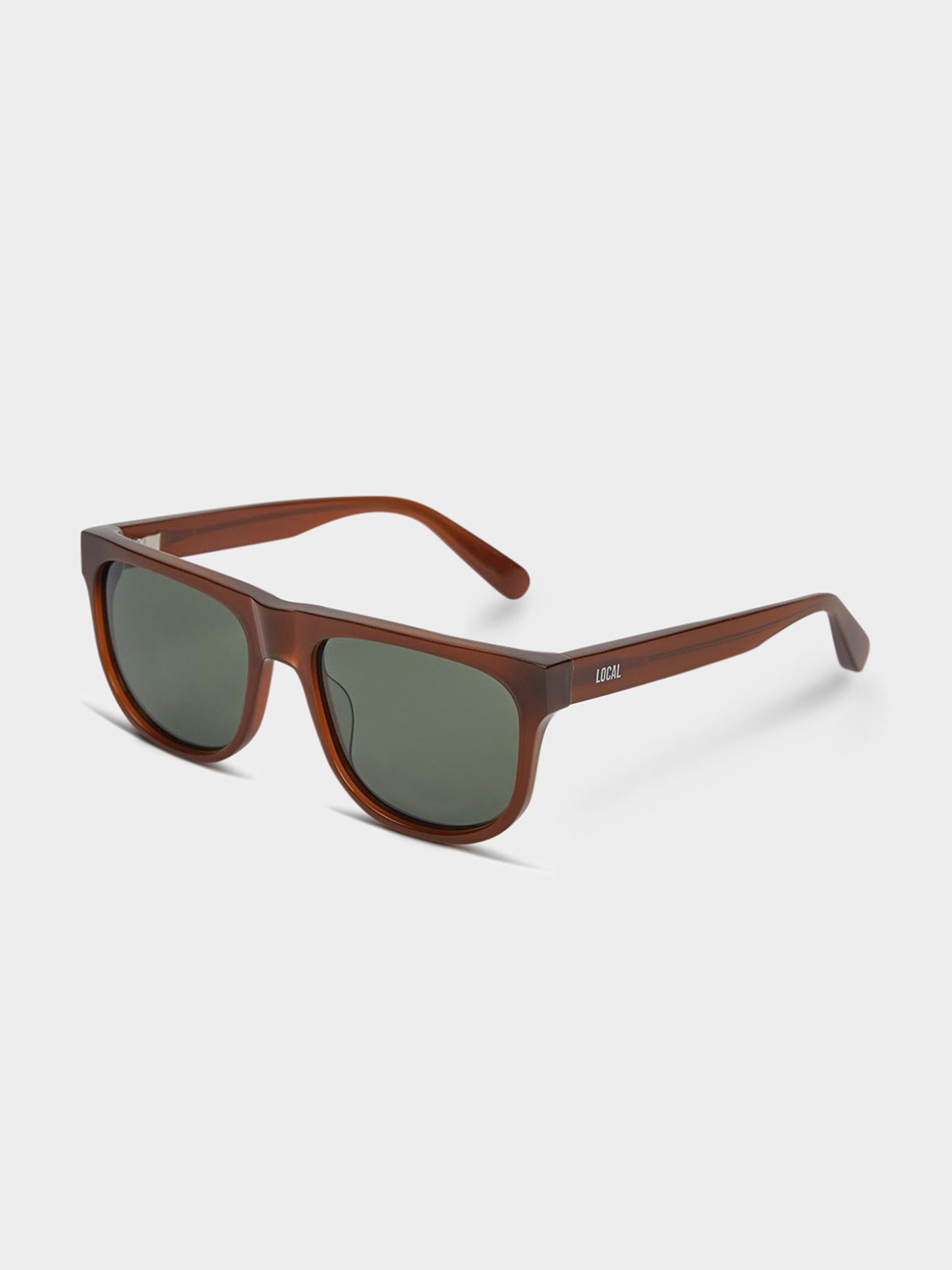 Asp Polished Sunglasses in Caramel & Dark Green