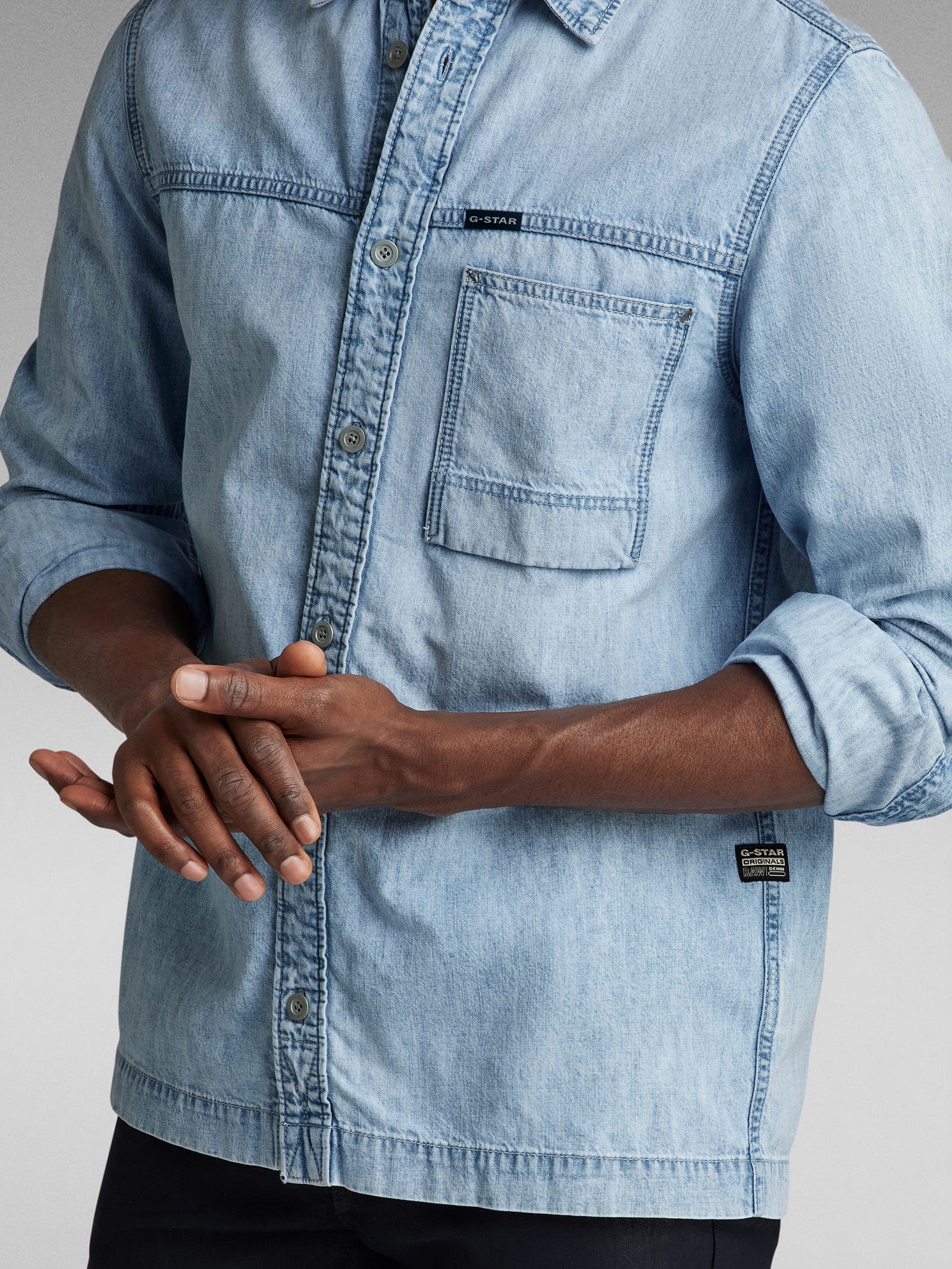 1-Pocket Regular Denim Shirt