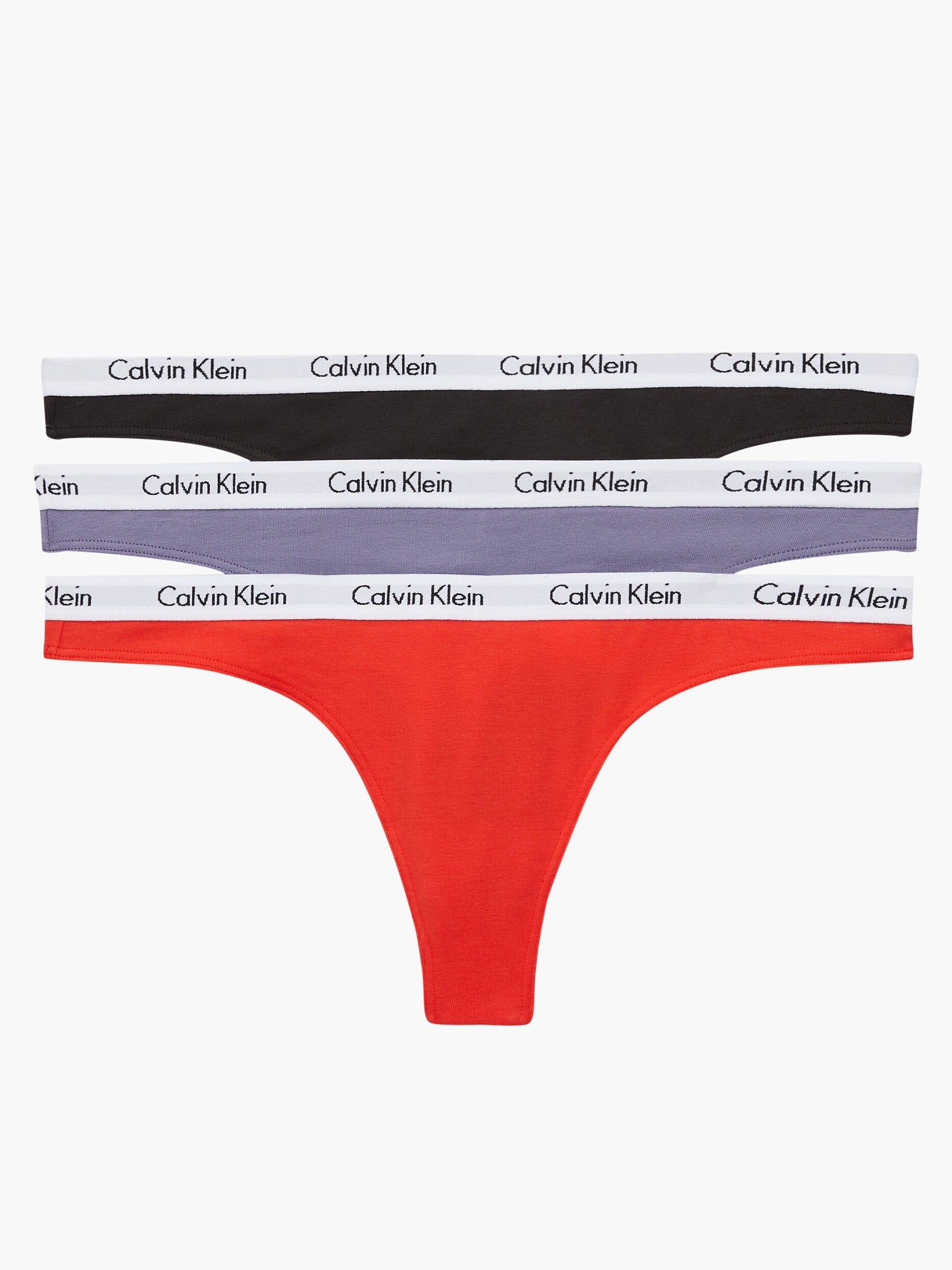 3 Pack Carousel Thong in Black, Orange & Grey