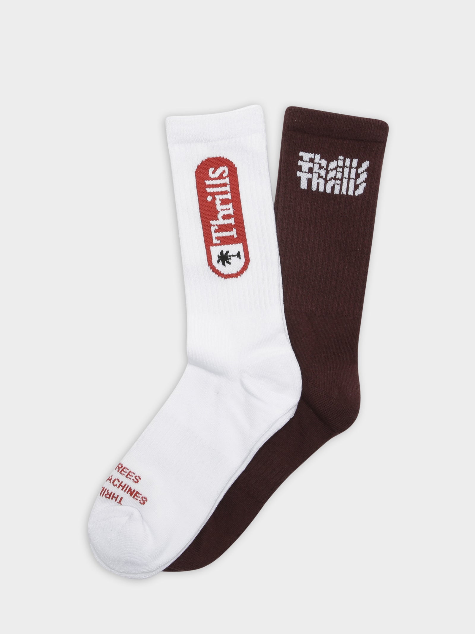 2 Pairs of Infinite Series Socks in White & Rum and Raisin