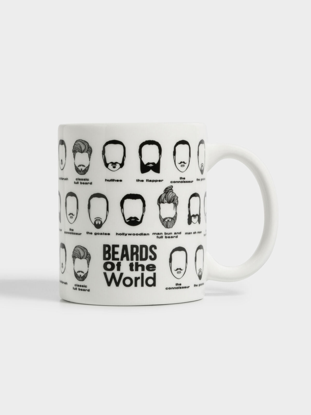 Beards Of The World Moustache Mug in Beige