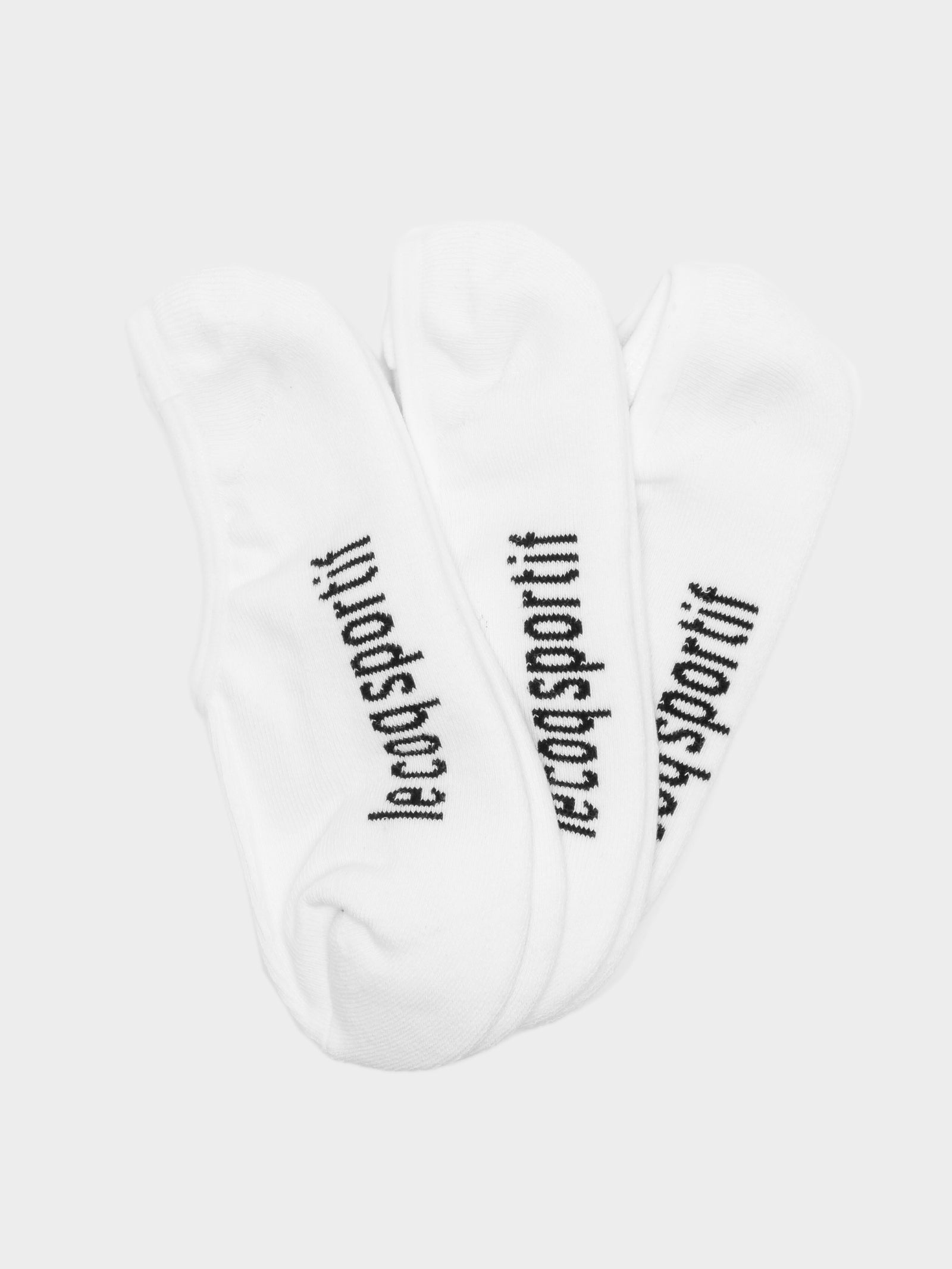 3 Pairs of Tricolore Invisible Socks in White