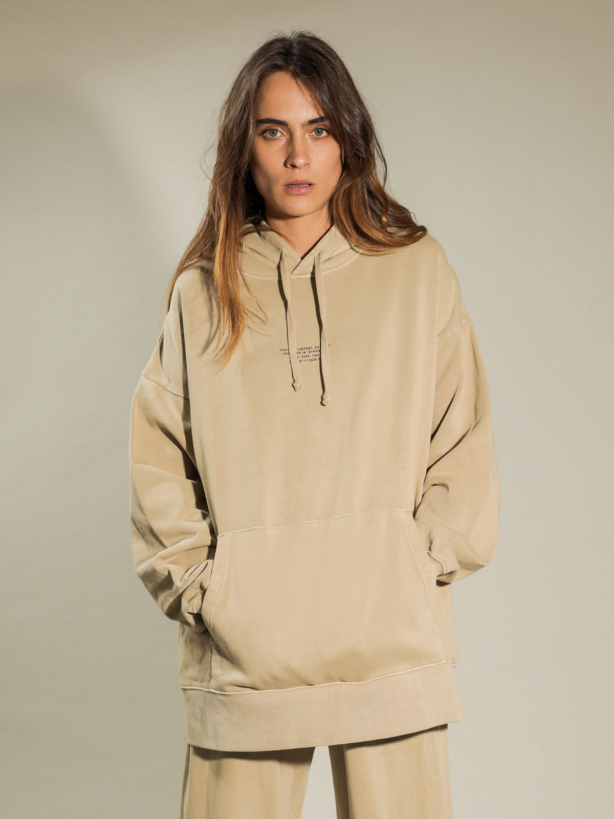 Established Oversized Hoodie in Vintage Khaki - Glue Store