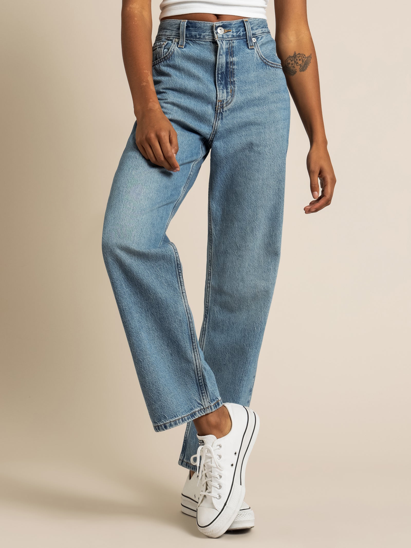 Loose Straight Leg Jeans in Whatever Denim - Glue Store