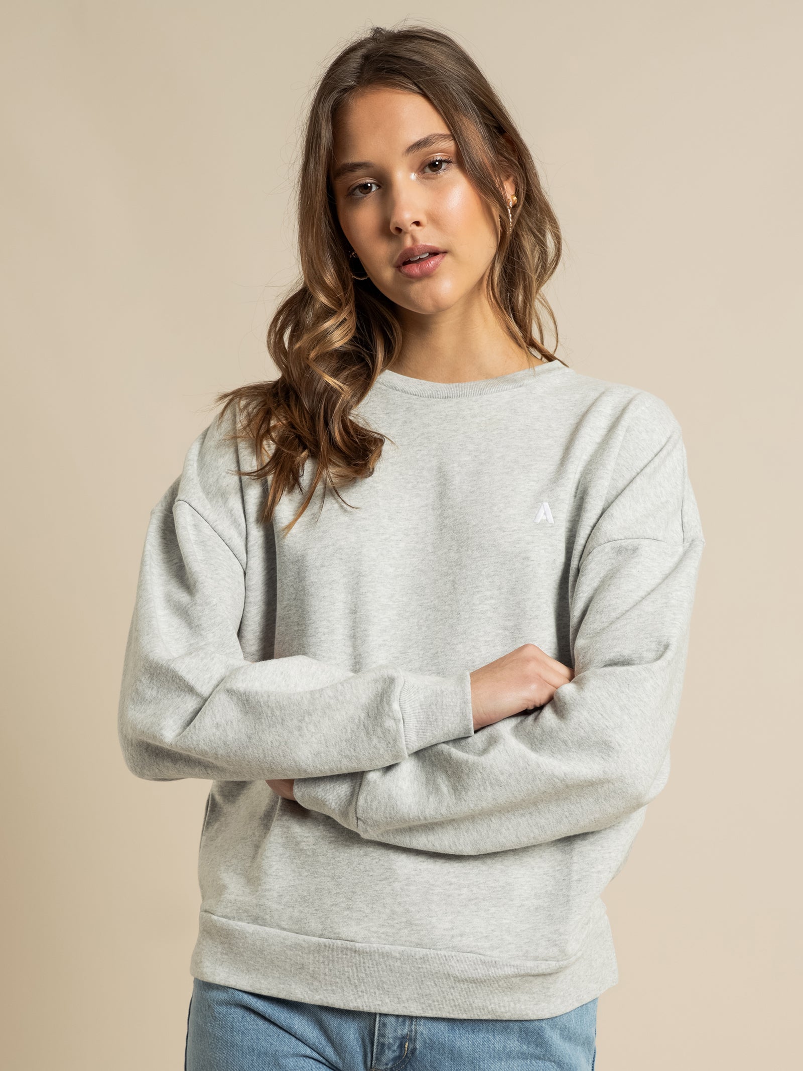 A Oversized Sweater in Grey Marle