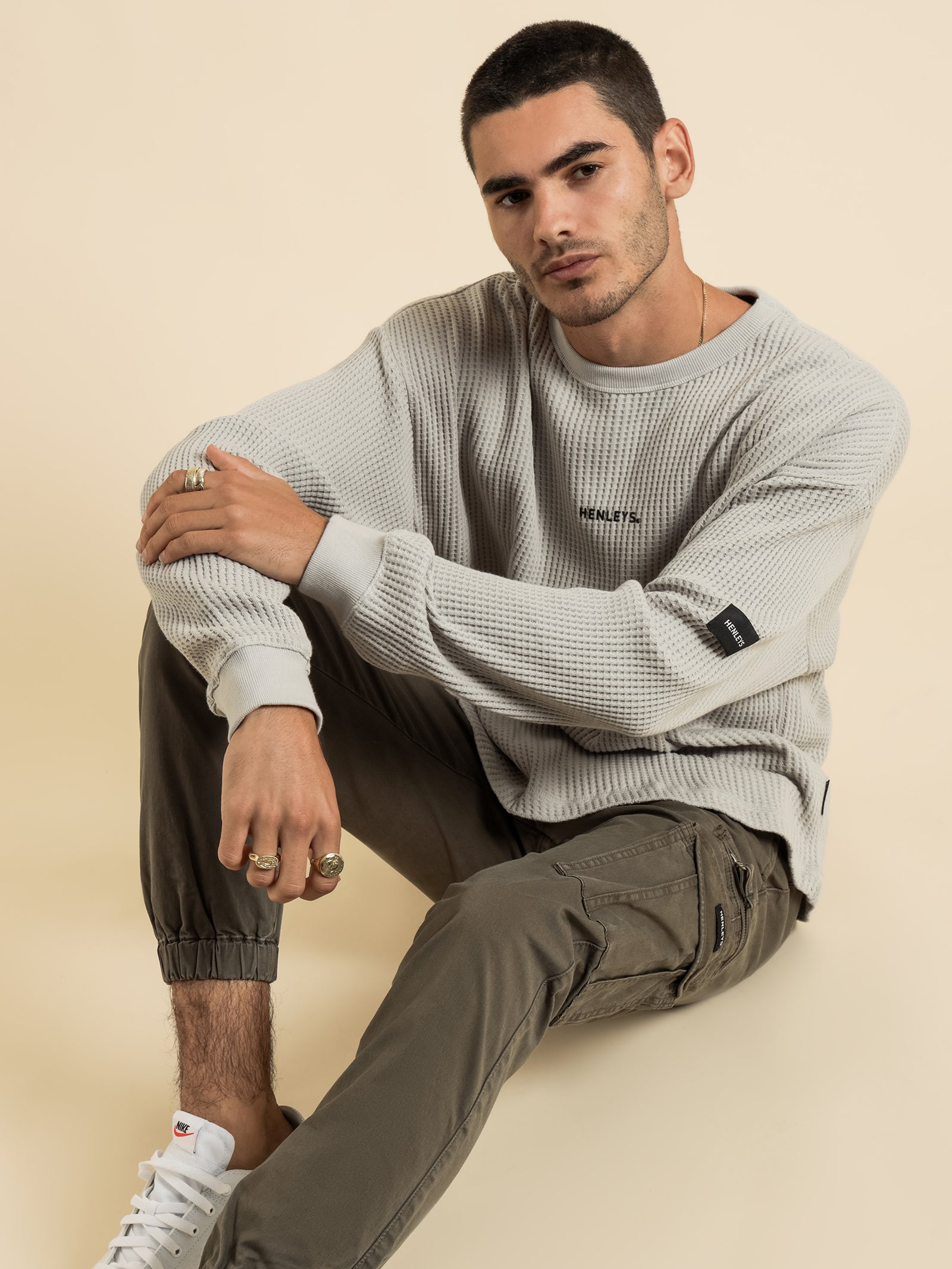 Alltime Waffle Long Sleeve Top in Mist