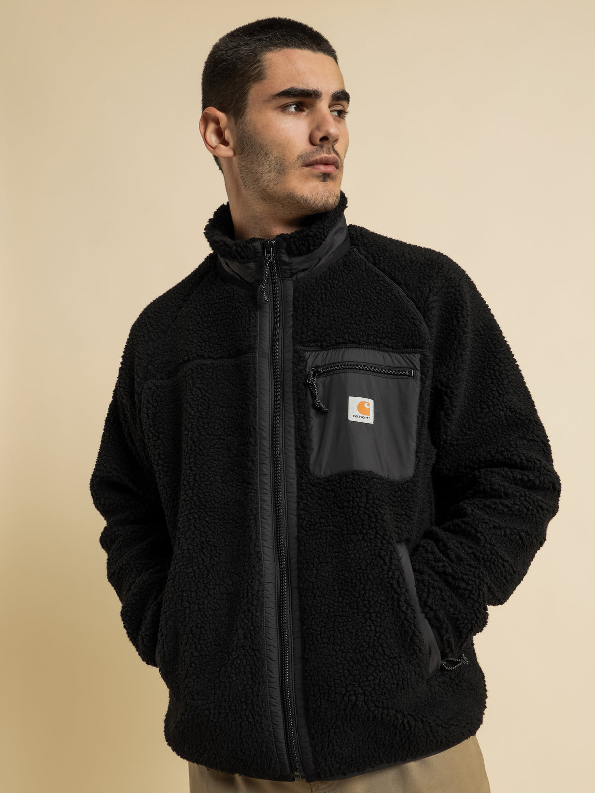 Prentis Liner Sherpa Jacket in Black - Glue Store