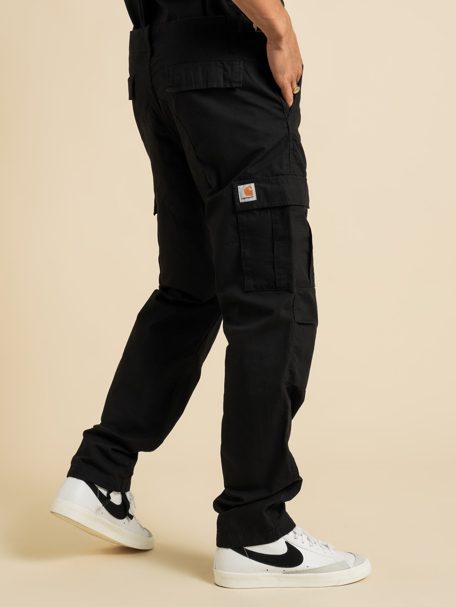 Aviation Pants in Black Rinsed