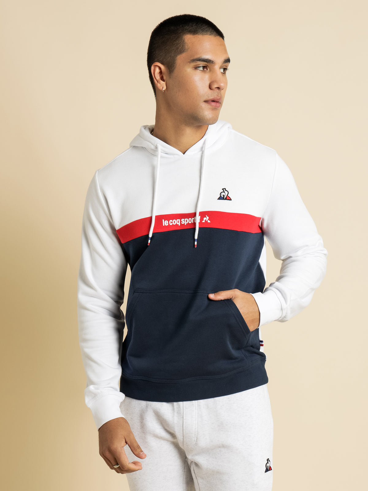 Georges Hooded Sweat in White - Glue Store