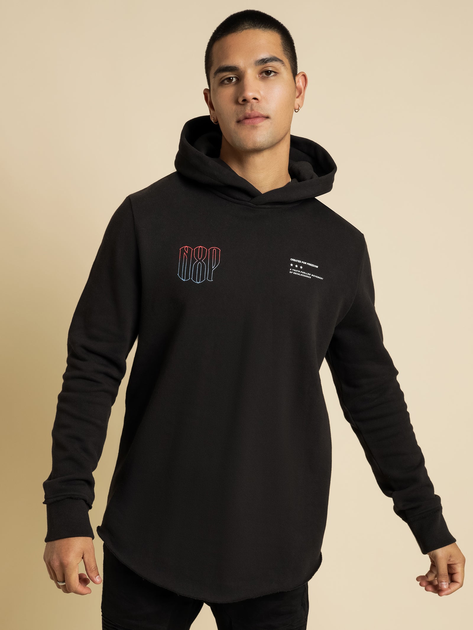 Agony Hoodie in Jet Black