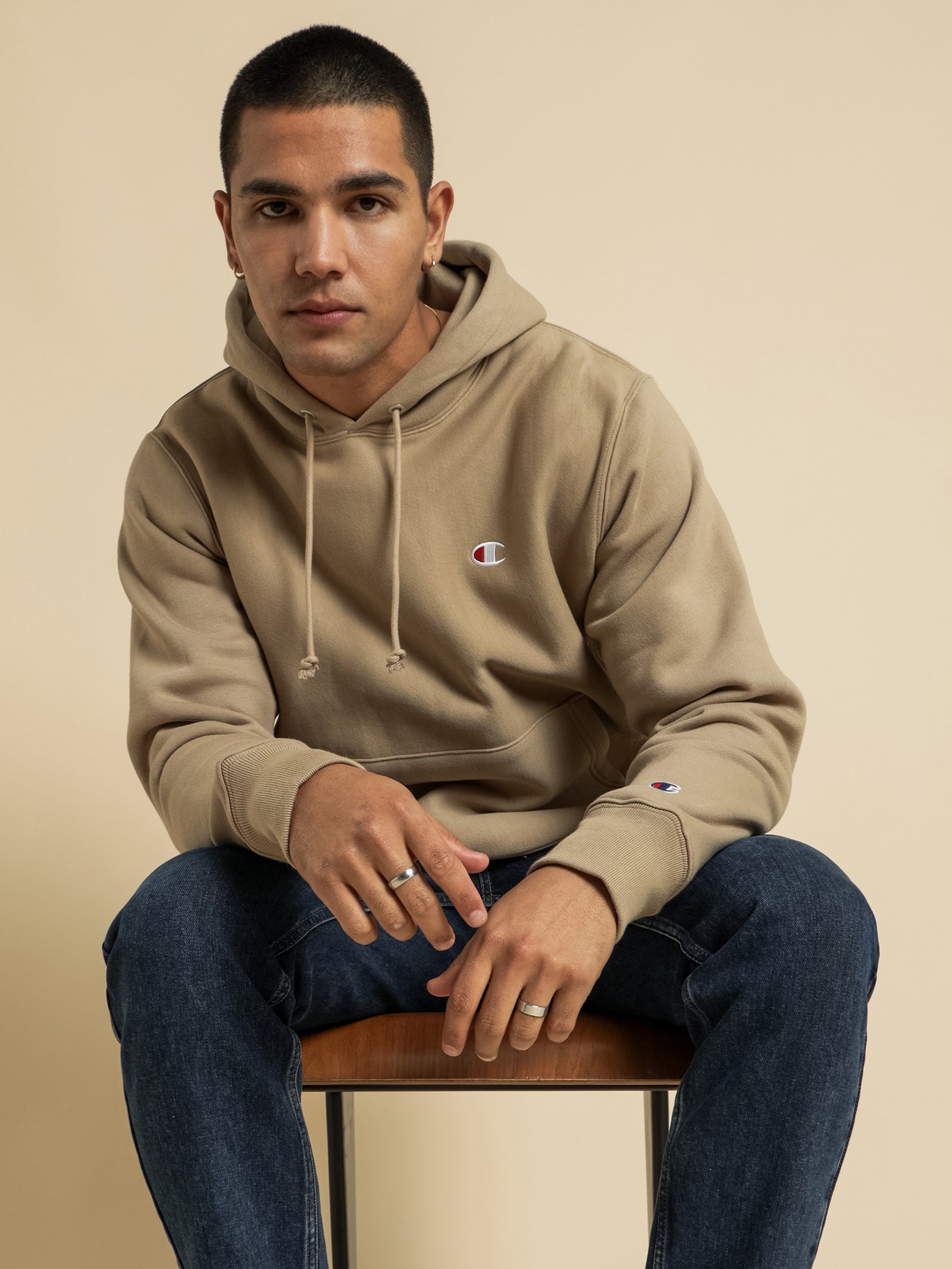 champion brown hoodie mens