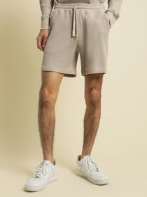 Rocco Waffle Shorts in Bone - Glue Store